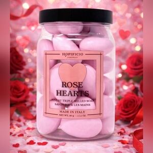 Hopificio Firenze Italian Rose Scented 🌹 Pink Hearts 💕 Triple Milled Soaps